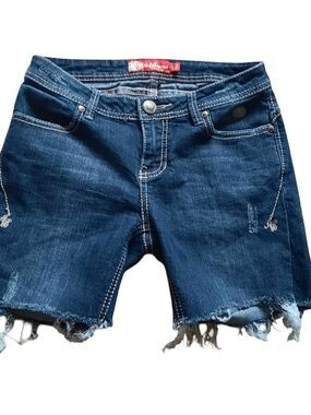 Apple Bottoms Dark Blue Distressed Denim Cutoff Shorts